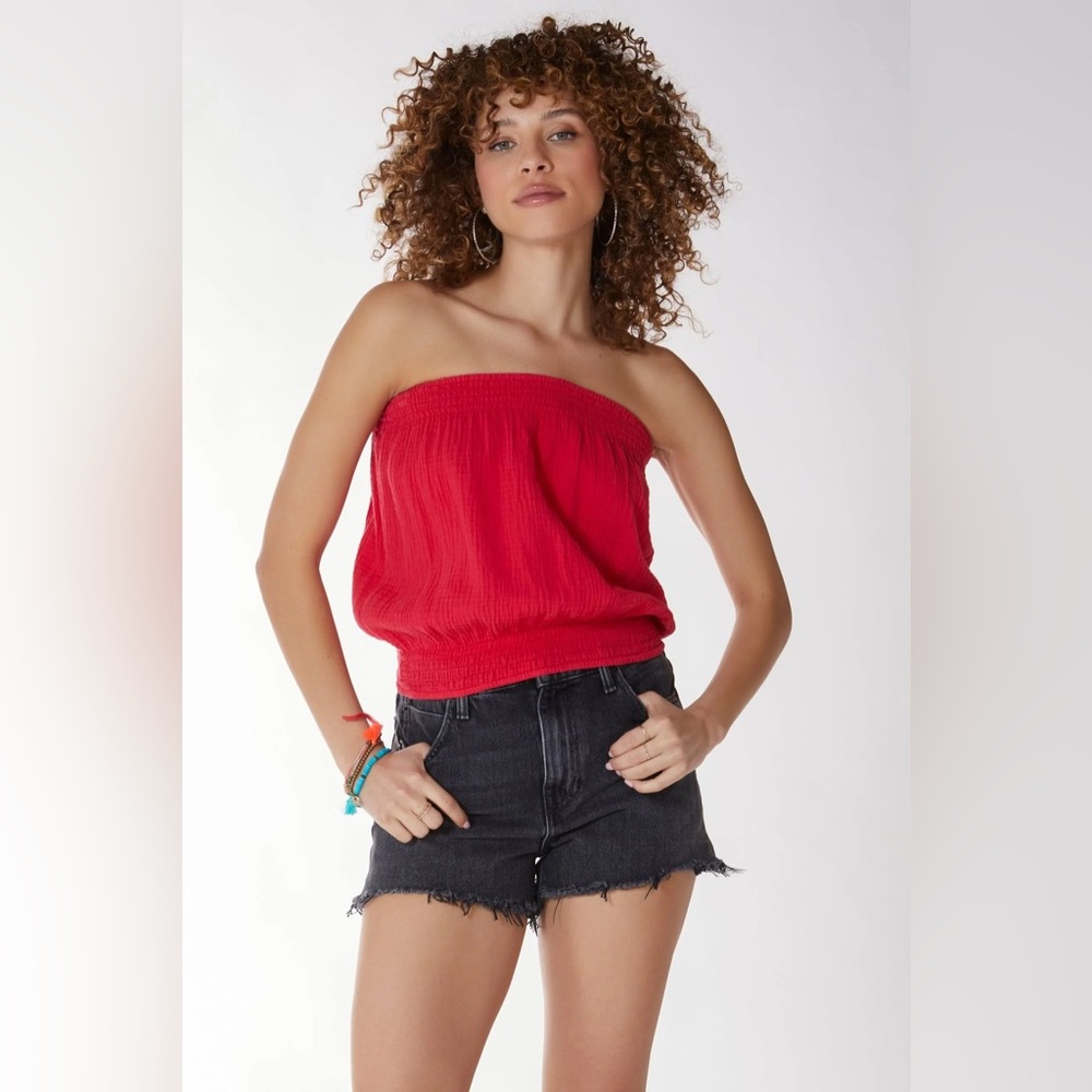 Bobi Vibrant Red TubeTop Smocked Hem Size XL NWT‎